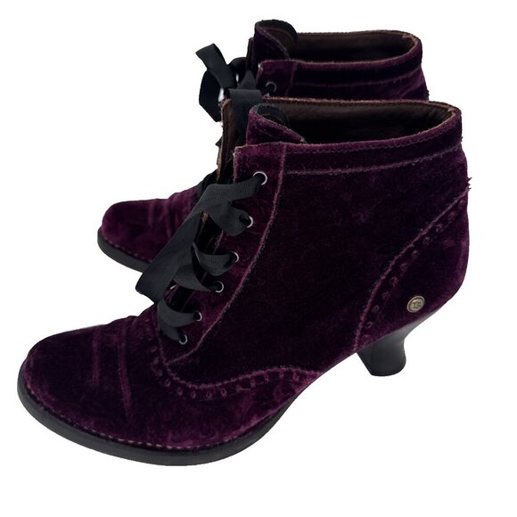 Women's Neosens Purple Velvet, Gothic, Fairy Core ,witch, Ankle Booties size 9 - Picture 3 of 16